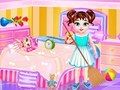 Игра Чистење на неуредниот дом на бебето Тејлор  онлајн