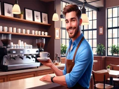Игра Бизнис сличен на сопственикот на кафето онлајн