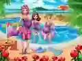 Игра Летен одмор на мајките онлајн Игра Летен одмор на мајките онлајн