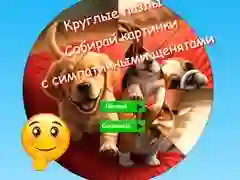 Игра Кружен Загатка: Собери Слики со Слатки Штенци онлајн