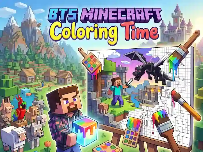 Игра BTS Minecraft Coloring Time онлајн