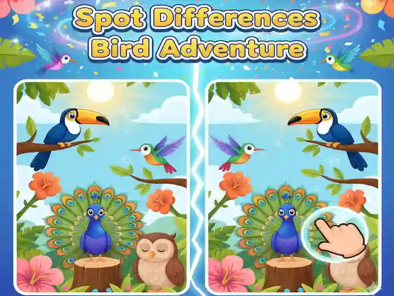 Игра Spot Differences Bird Adventure онлајн
