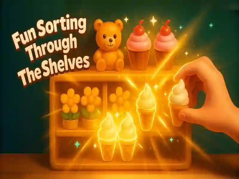 Игра Забавно сортирање по полици онлајн Игра Забавно сортирање по полици онлајн