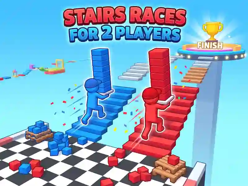 Игра Stairs Races For 2 Players онлајн