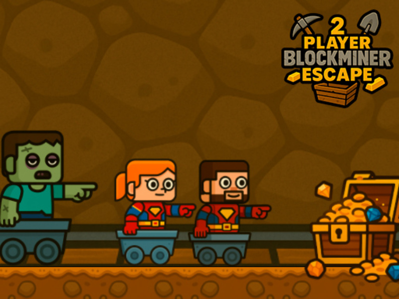 Игра Бегство на блок рудари 2 играчи онлајн
