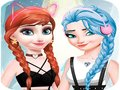 Игра Облекање и шминкање на Елза и Ана онлајн