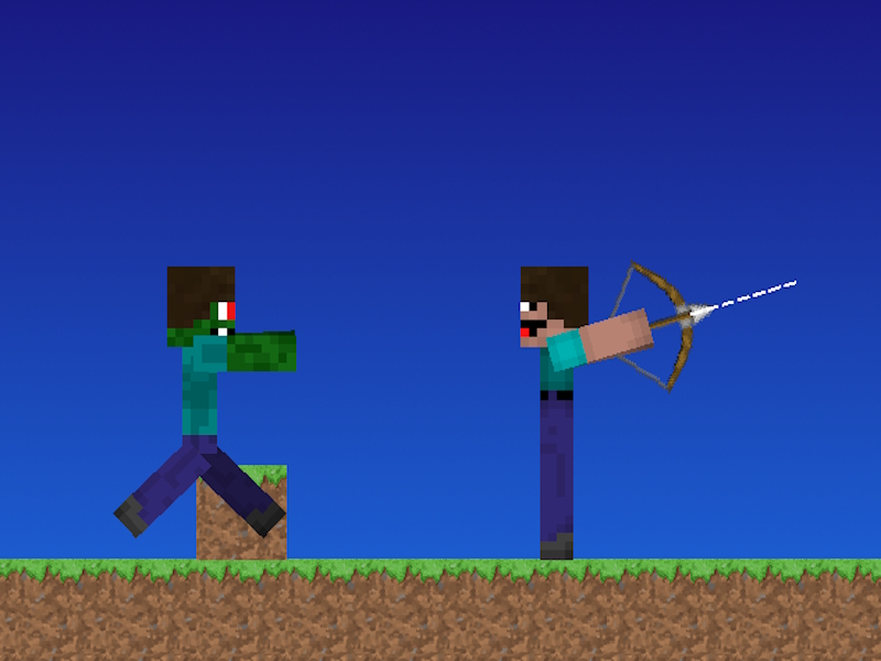 Игра Нуб против добрите. Стрелци Minecraft онлајн
